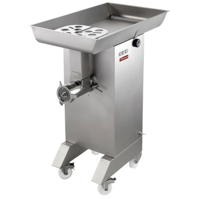 Hachoir en inox N° 32, Ø 4.5 mm, 700 kg/h, sur roues TTGD-32/CB-N